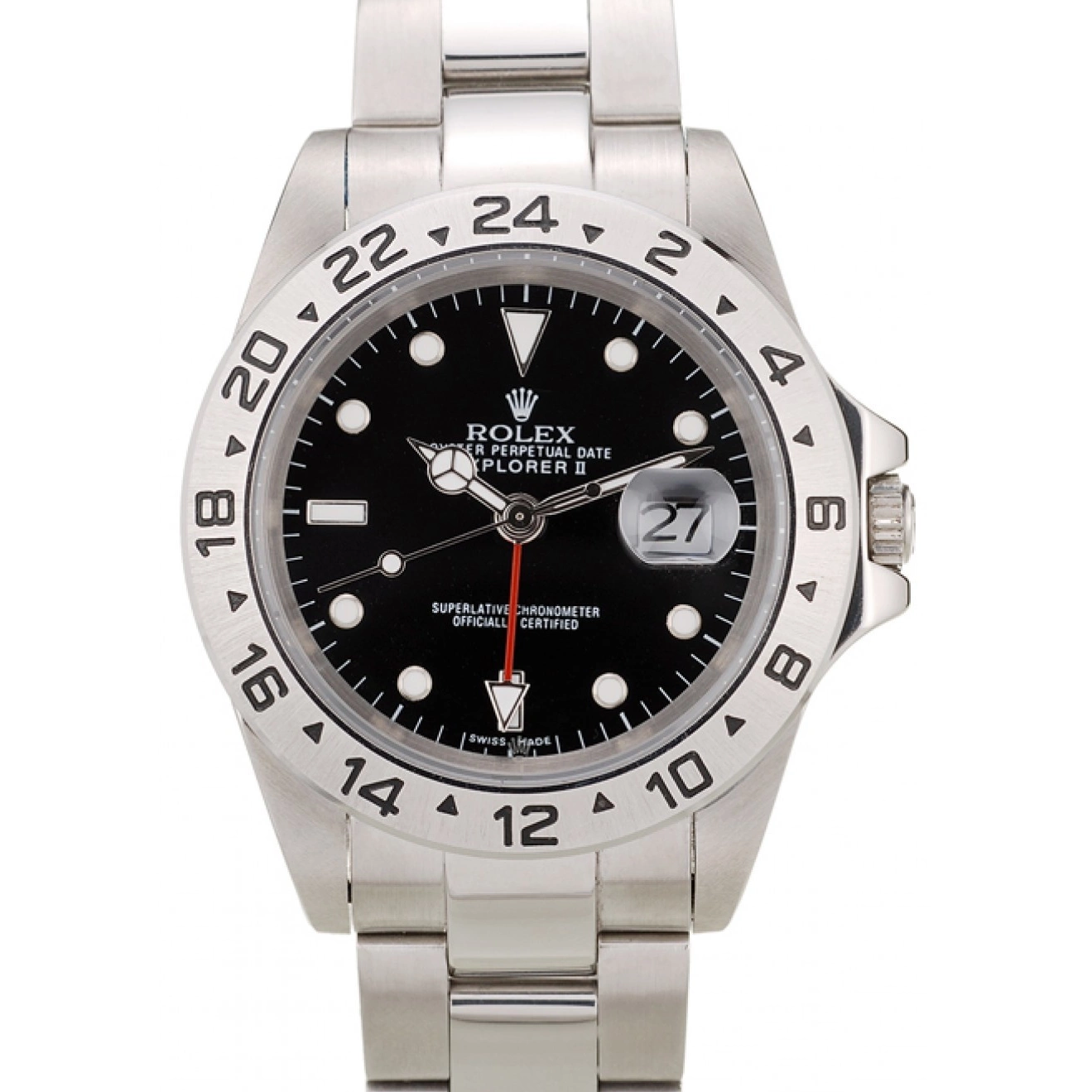 Stainless Steel Explorer Rolex Dial Bezel Black 0712